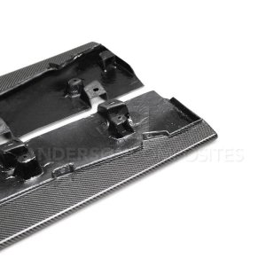 Ford Mustang Rocker Splitters - Anderson Composites - 3K, 2X2 Twill Weave - Carbon Fiber - `20-`21